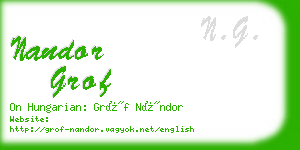 nandor grof business card